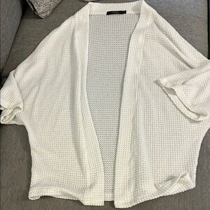 Elegant White Open-Front Women's Sweater